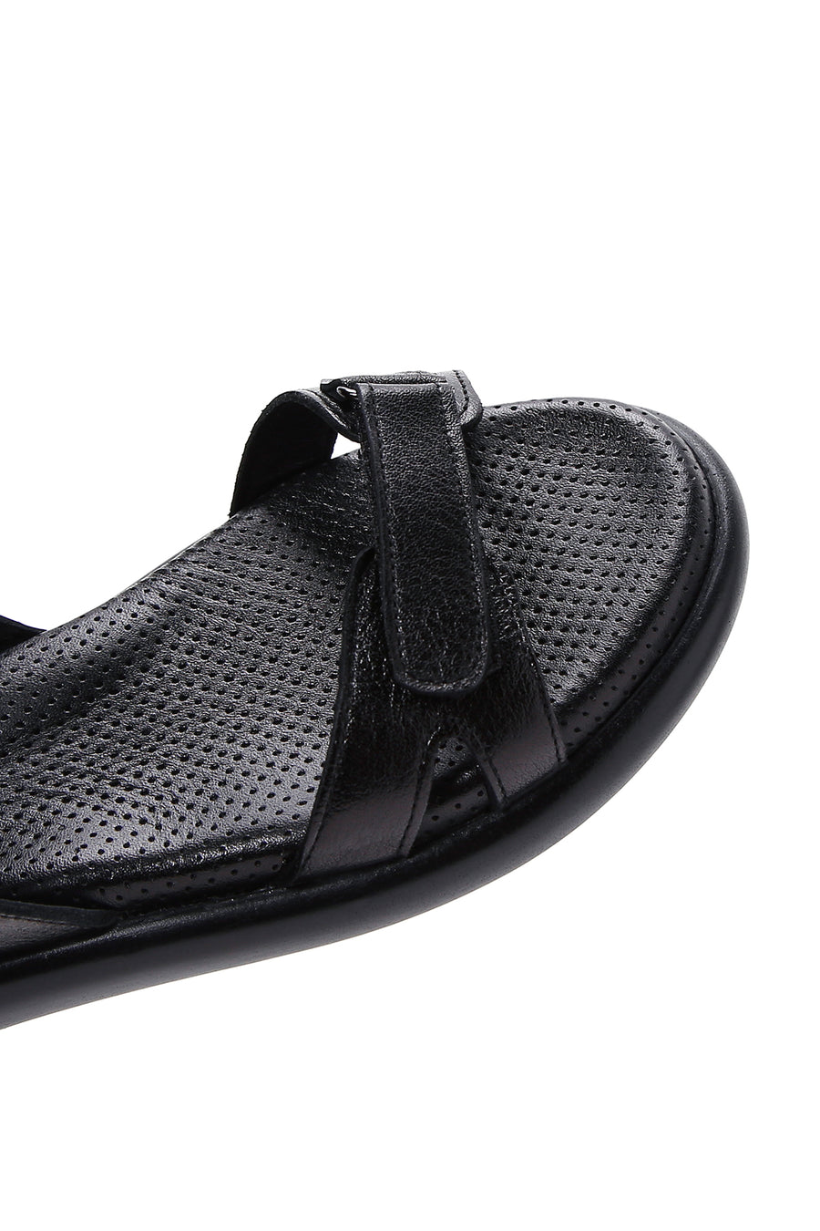 Kadın Siyah Deri Comfort Sandalet