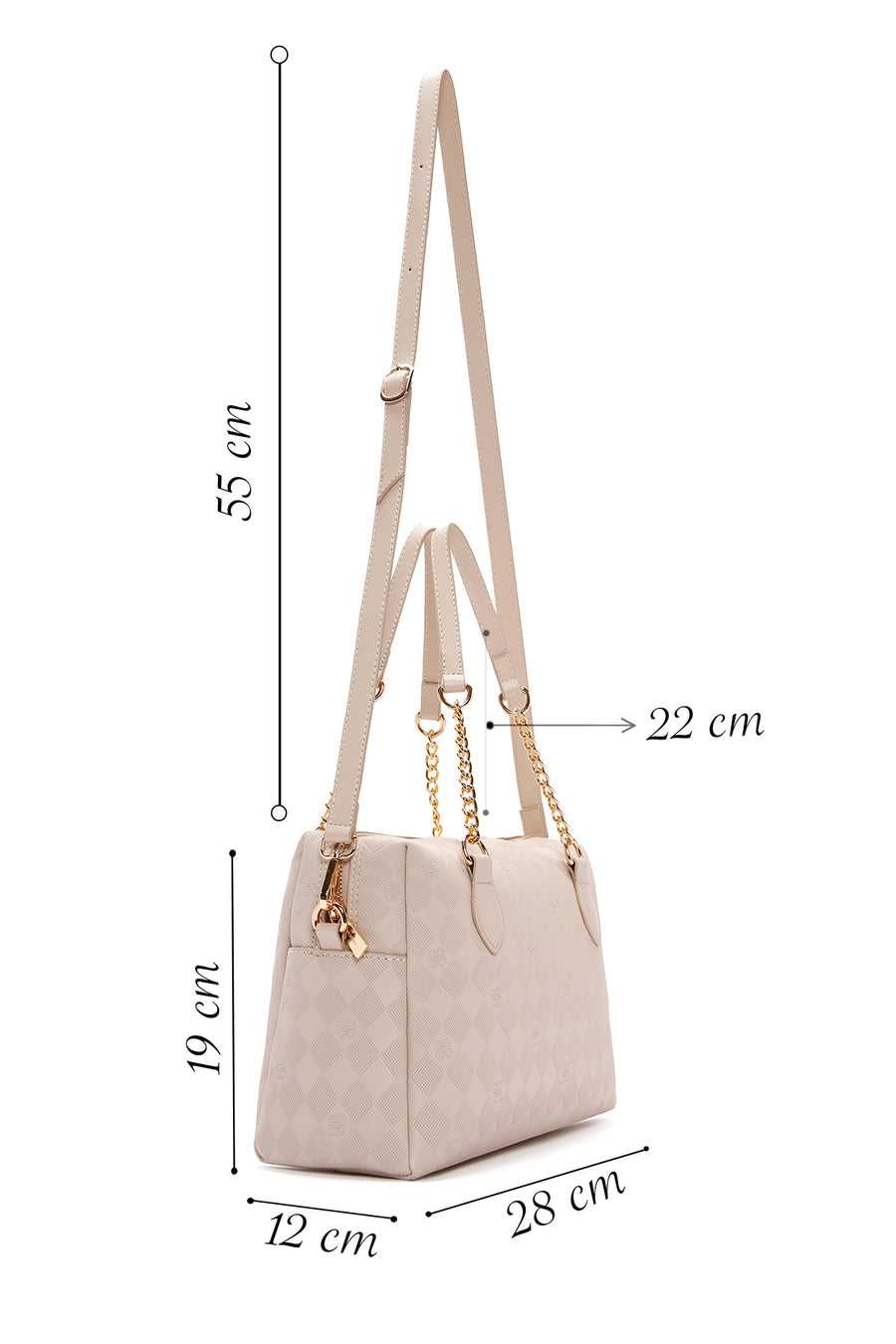 Women's Cream Long Strap Shoulder Bag