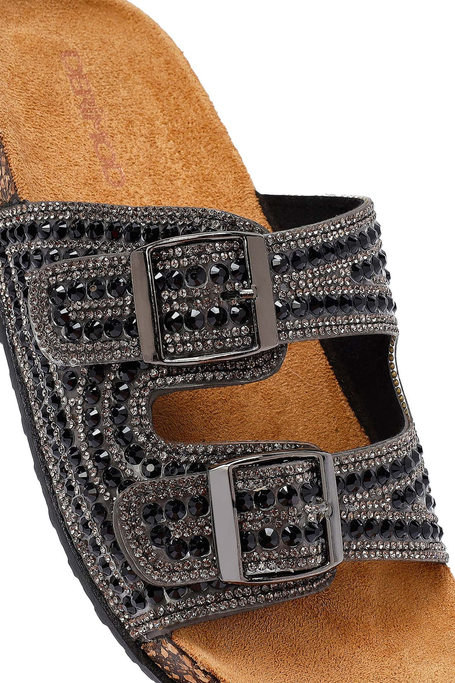Women's Black Stone Slippers