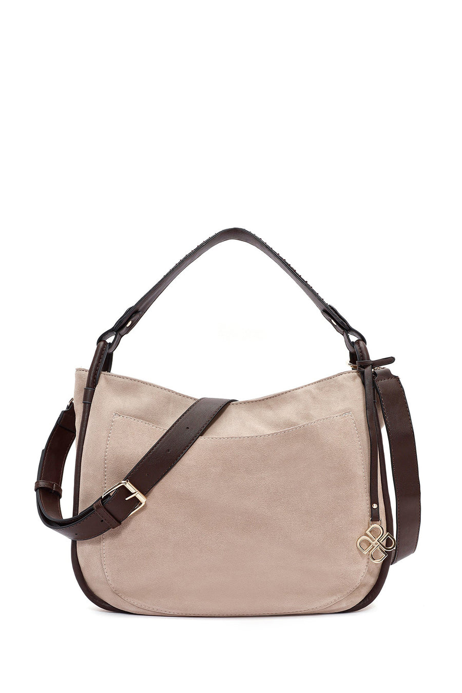 Women's Gray Long Strap Suede Shoulder Bag 24WBD255210 | Derimod