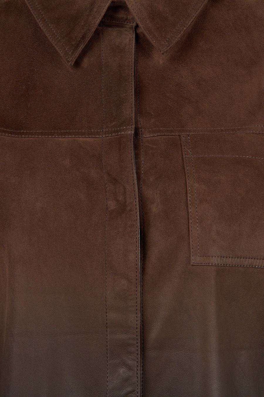 Monako Woman Brown Suede Leather Shirt