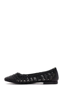 Women's Black Knitted Ballerinas | Derimod