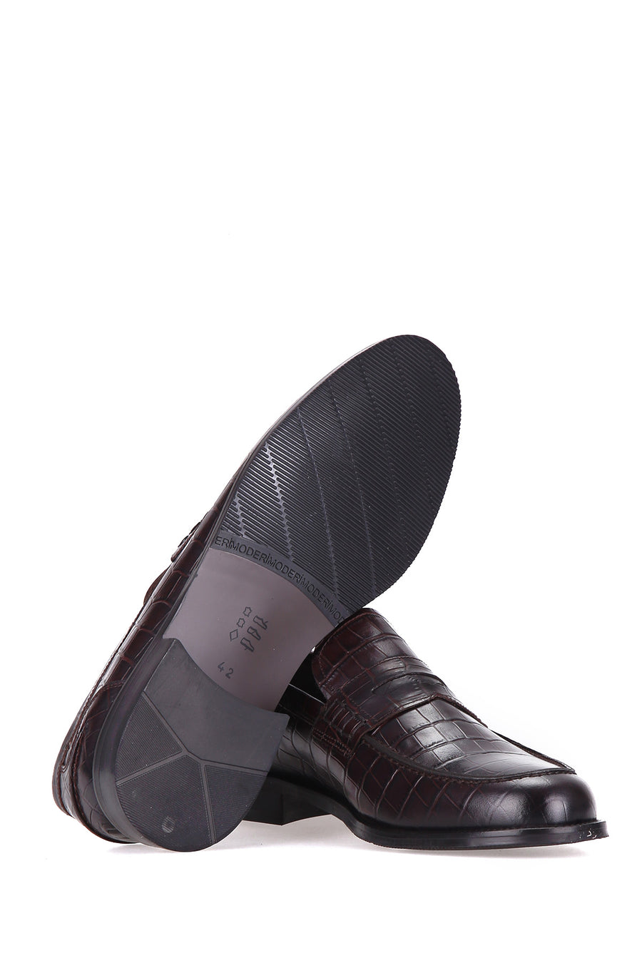 Crocodile Patterned Men's Leather Shoes