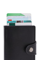 Men's Black Mechanical Card Holder | Derimod