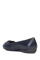 Geox Women's Navy Blue Annytah Leather Ballerinas | Derimod