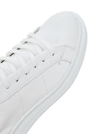 Women's White Lace-Up Leather Sneaker | Derimod