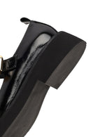 Woman Black Buckled Leather Shoes | Derimod