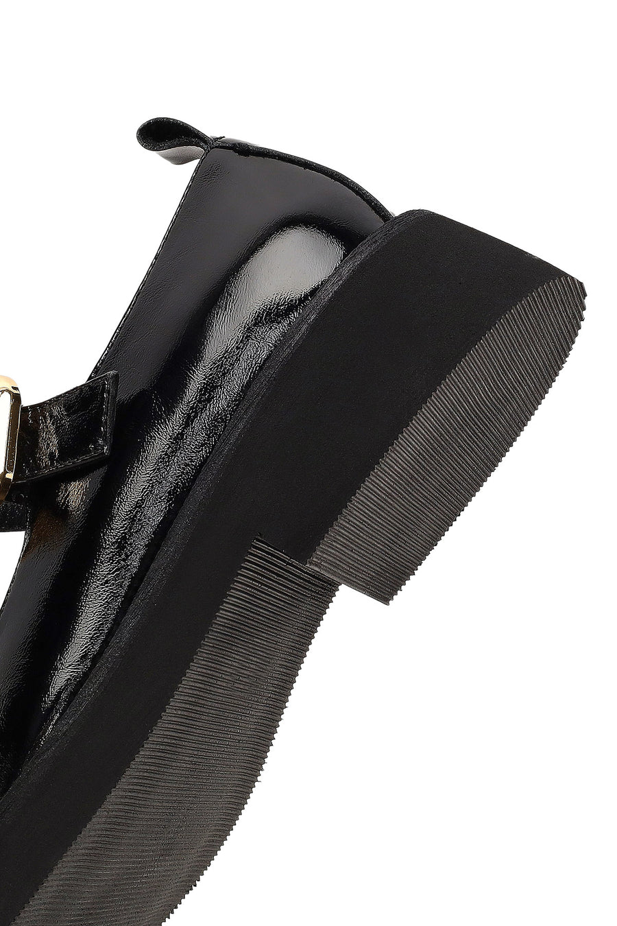 Woman Black Buckled Leather Shoes