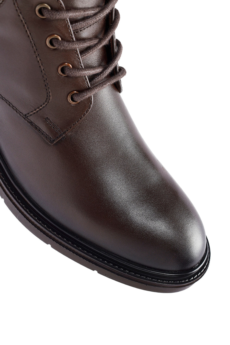 Men's Brown Zippered Leather Casual Boots