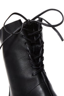 Women's Black Zippered Thick-Sole Leather Boots | Derimod