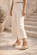 Women's Beige Ankle Strap Wedge Heeled Espadrille | Derimod
