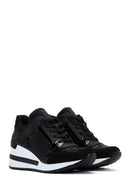 Women's Black Wedge Heeled Sneaker | Derimod