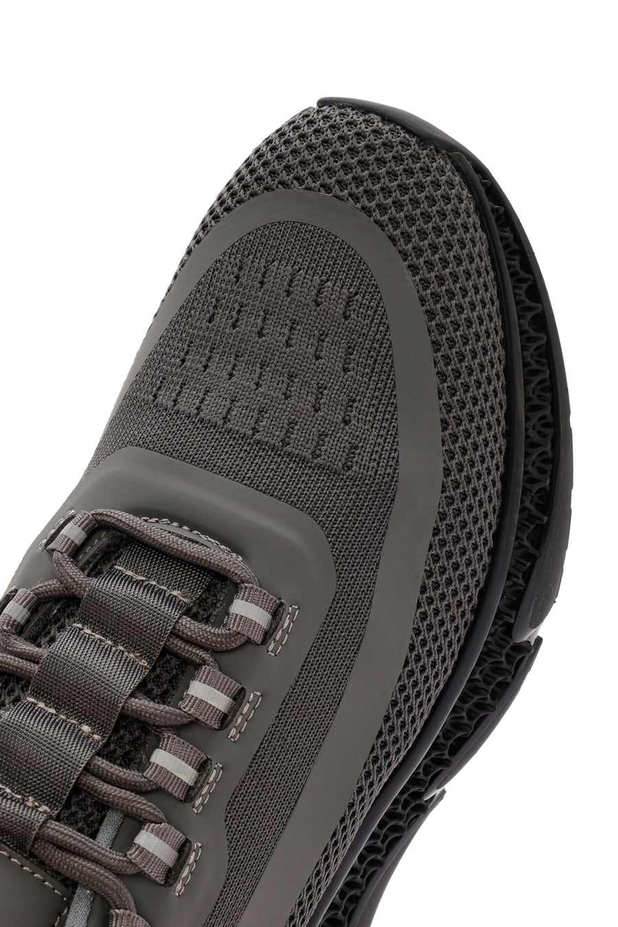 Derimod Zero Men's Grey Thick-Soled Laced Fabric Sneaker