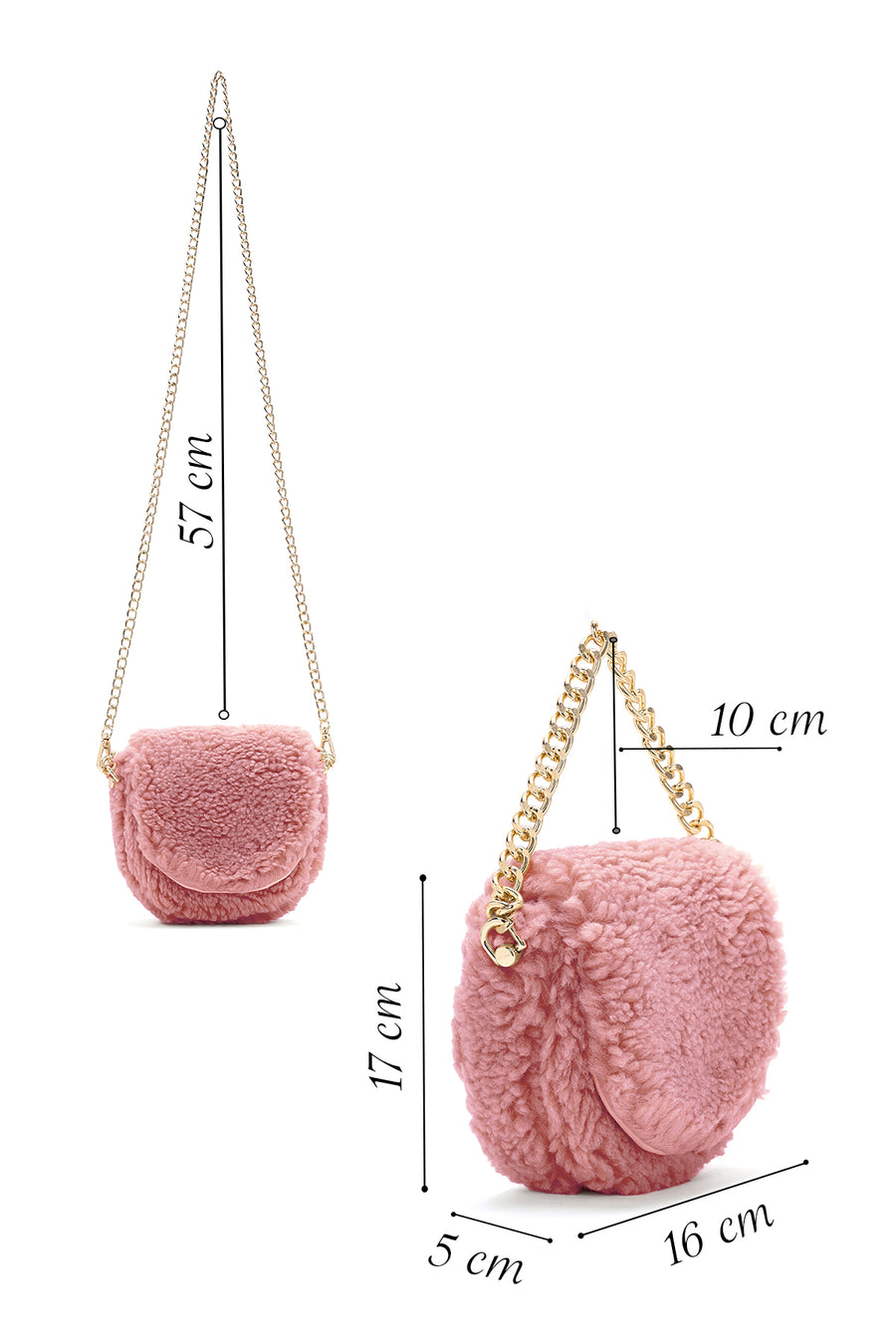 Kadın Pembe Peluş Mini Çapraz Çanta