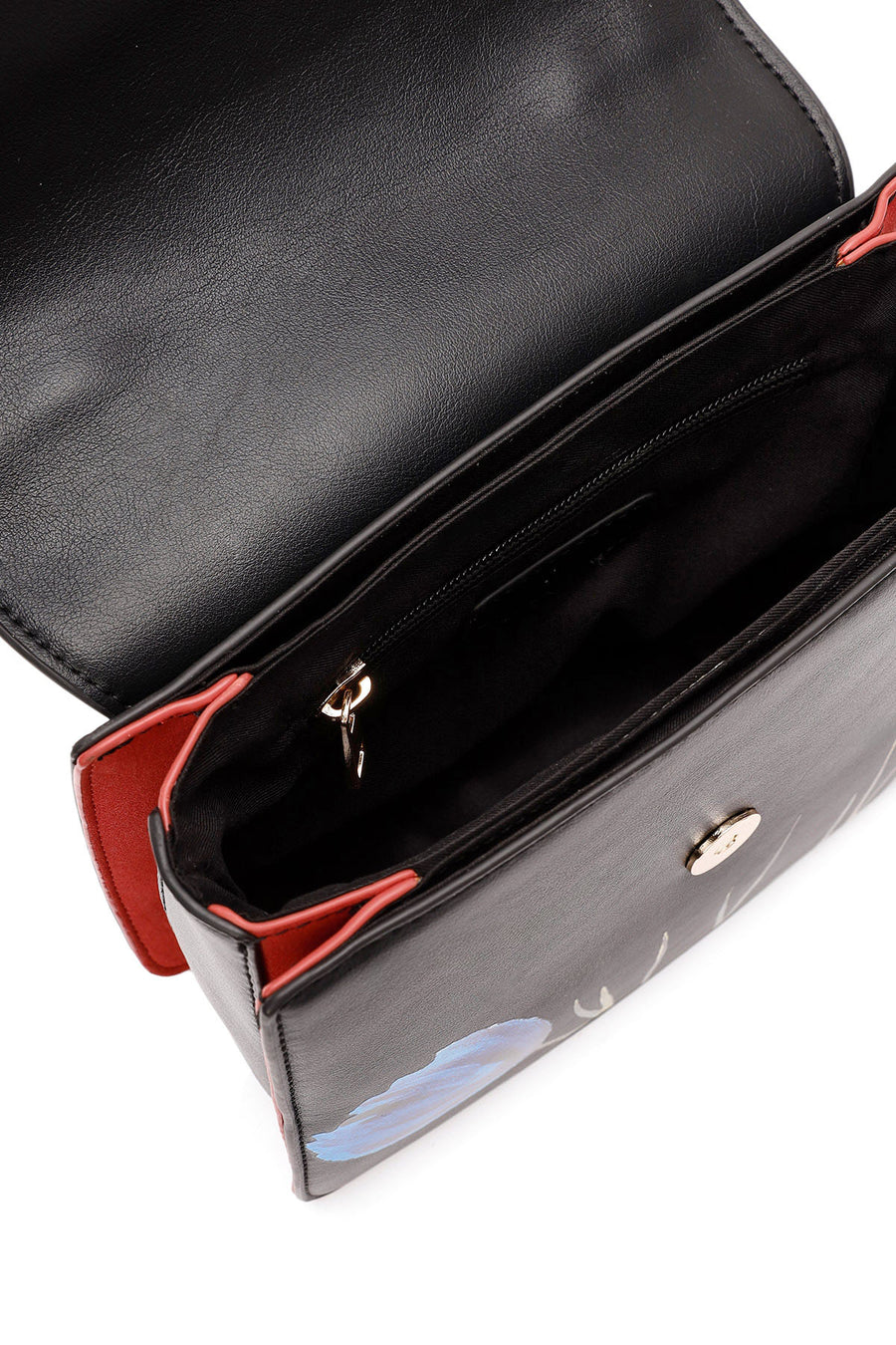 Women's Black Long Strap Printed Shoulder Bag