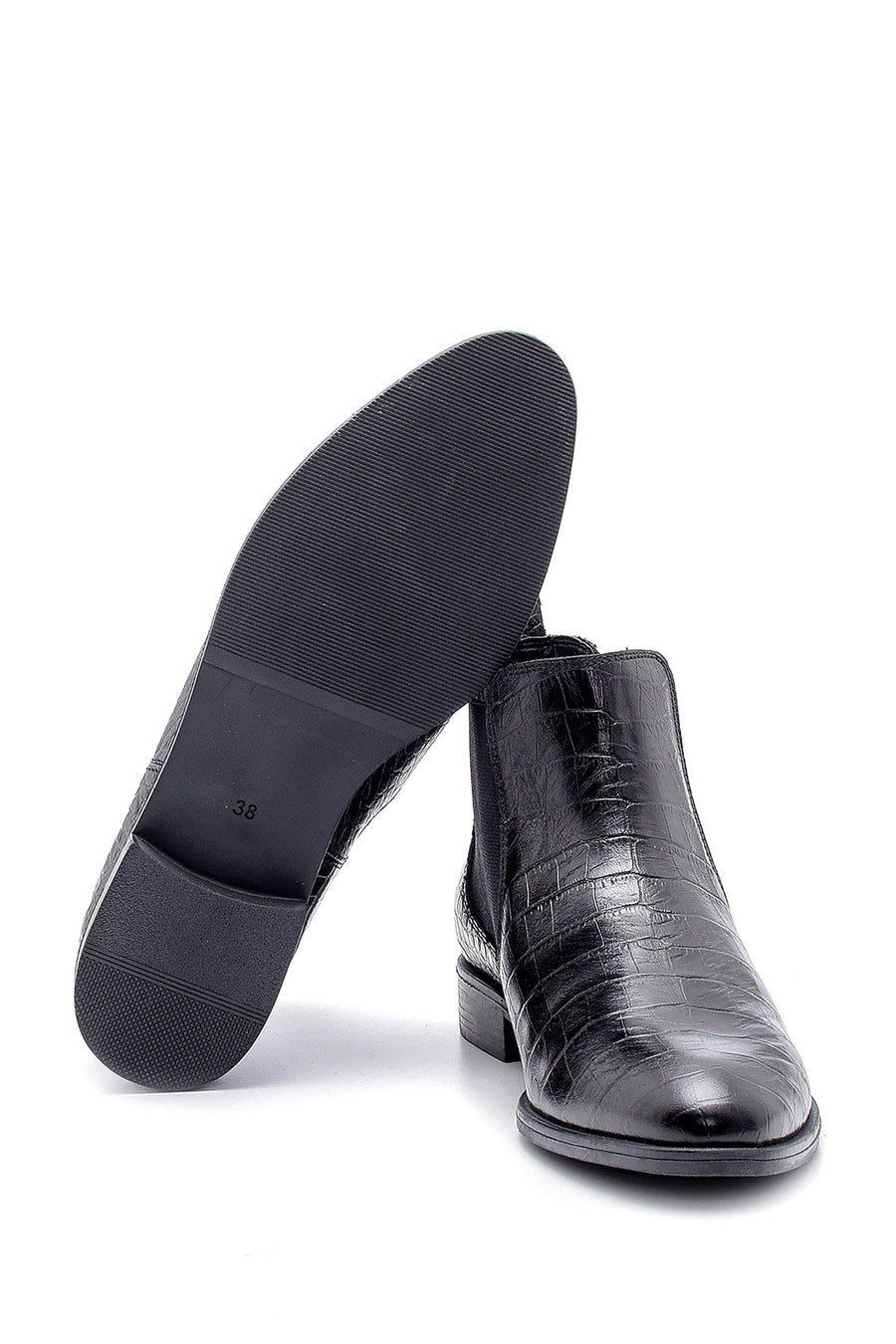 Women's Leather Crocodile Pattern Boots