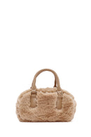 Women's Cream Long Strap Accessory Detailed Plush Mini Handbag | Derimod