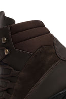 Men's Brown Lace-Up Nubuck Leather Outdoor Boots | Derimod