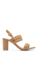 Women's Suede Heeled Sandals | Derimod