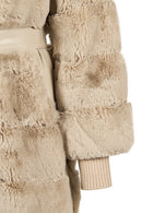 Pinzolo Kadın Beyaz Kemerli Teddy Kaban | Derimod
