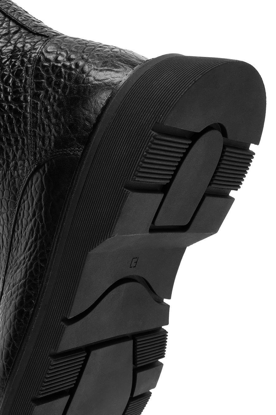 Men's Black Zippered Leather Casual Combat Boots