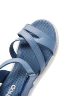Kadın Mavi Deri Comfort Sandalet | Derimod