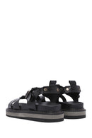 Kadın Siyah Bilekten Bağlamalı Kalın Tabanlı Sandalet | Derimod