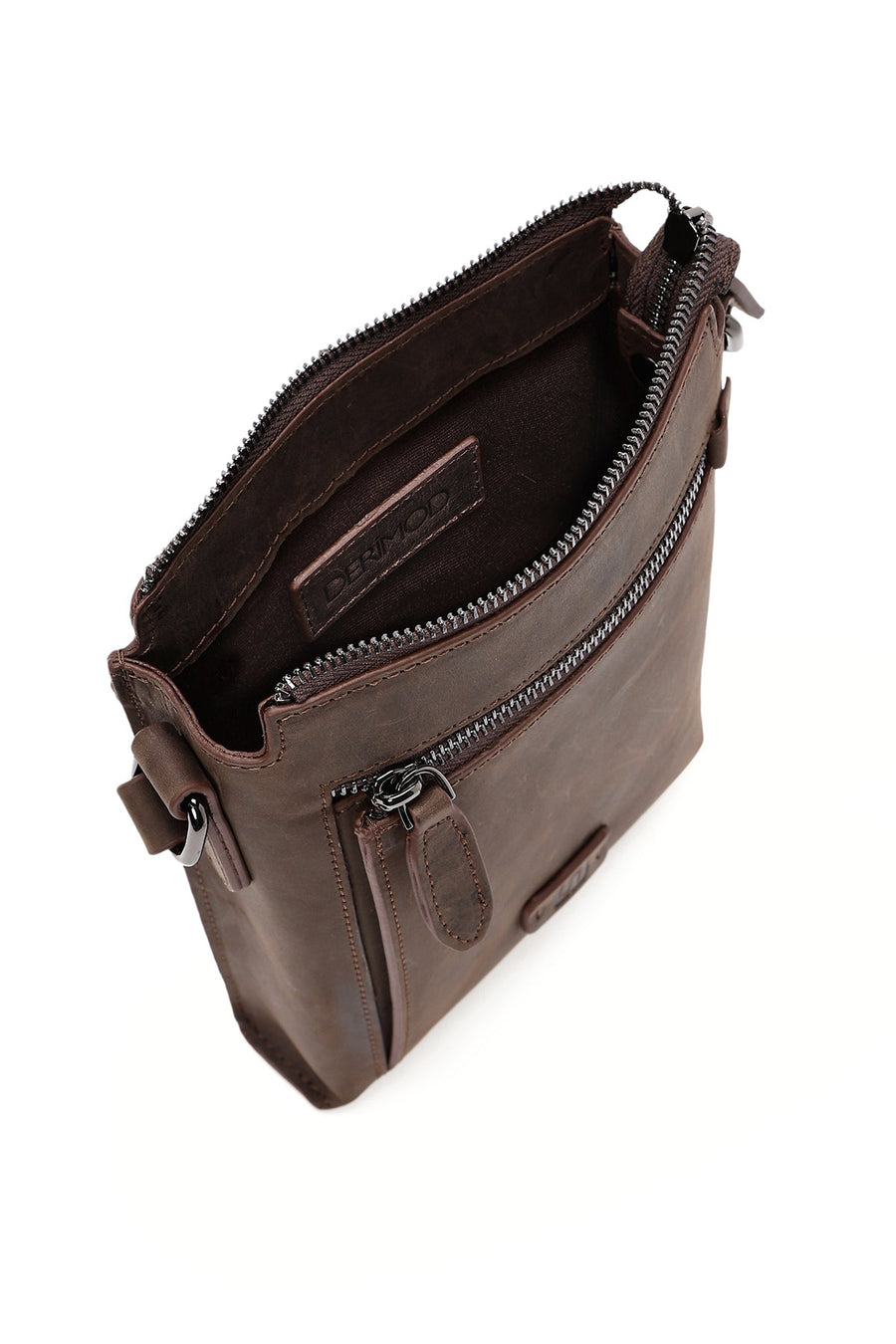 Men's Brown Leather Messenger Bag