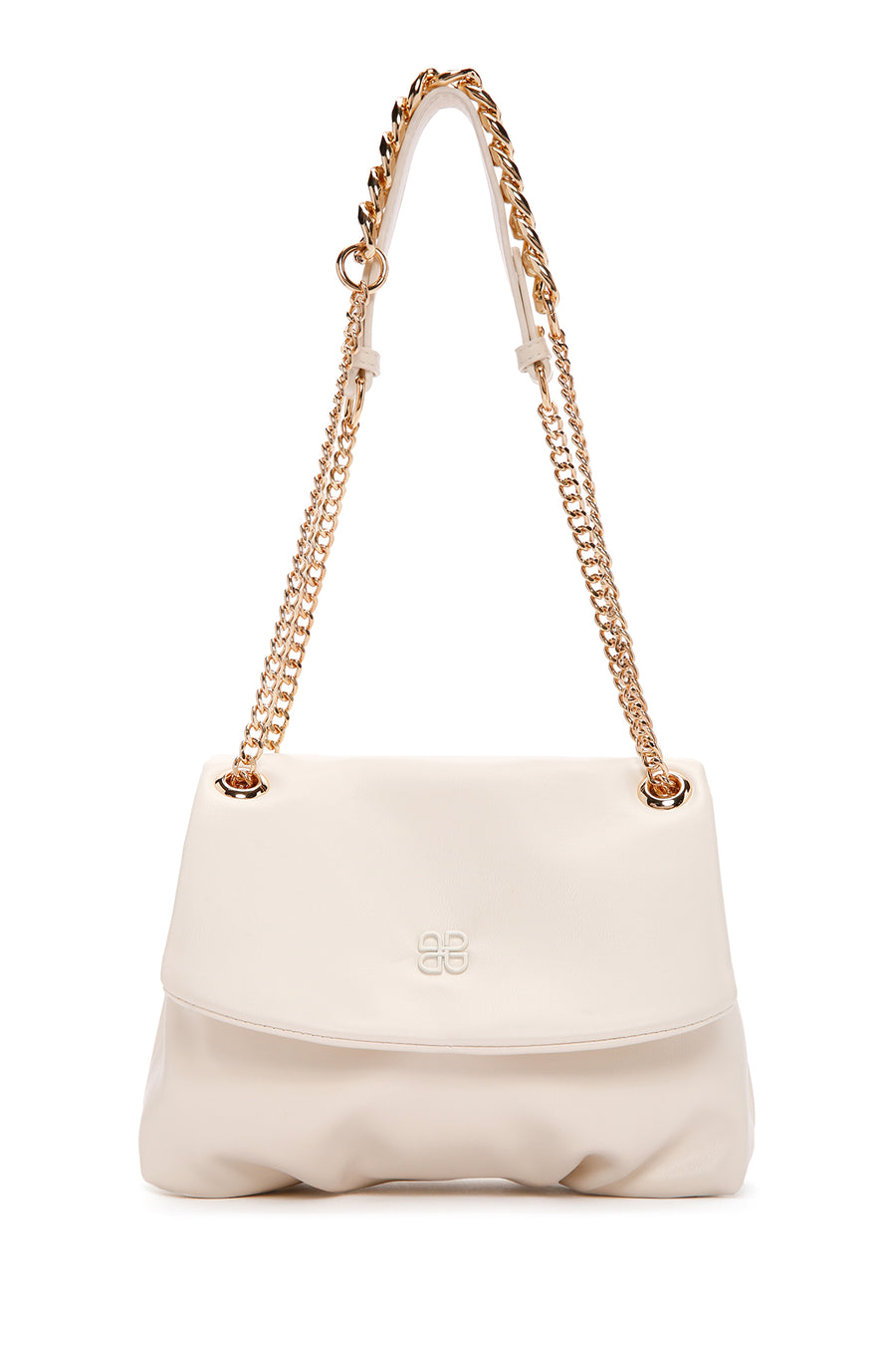 Women's Cream Long Chain Strap Shoulder Bag