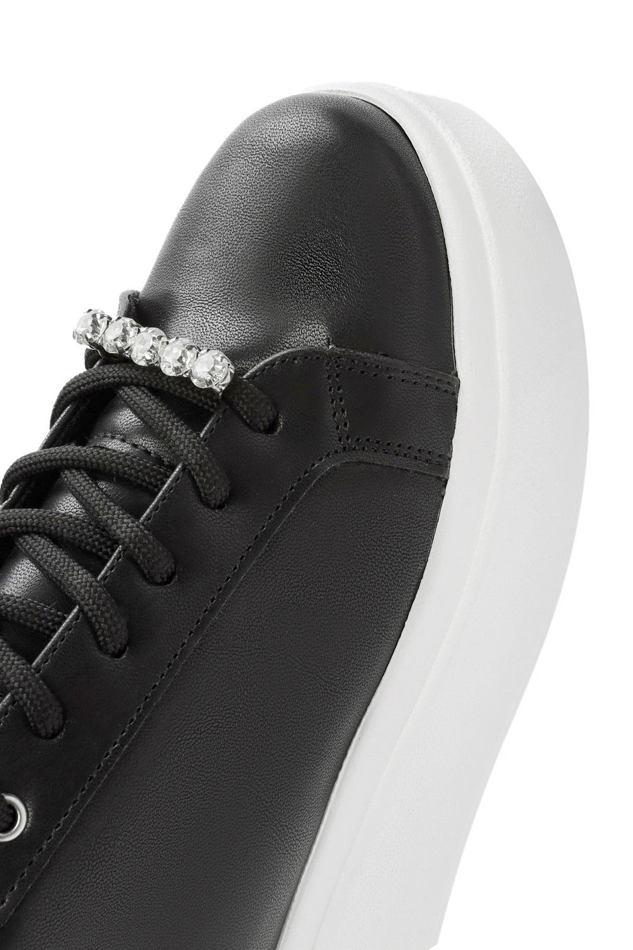 Kadın Siyah Bağcıklı Kalın Tabanlı Sneaker