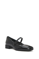 Women's Black Low Heel Patent Leather Ballerinas | Derimod