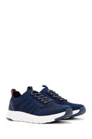 Derimod Zero Men's Navy Blue Lace-Up Thick Soled Fabric Sneaker | Derimod