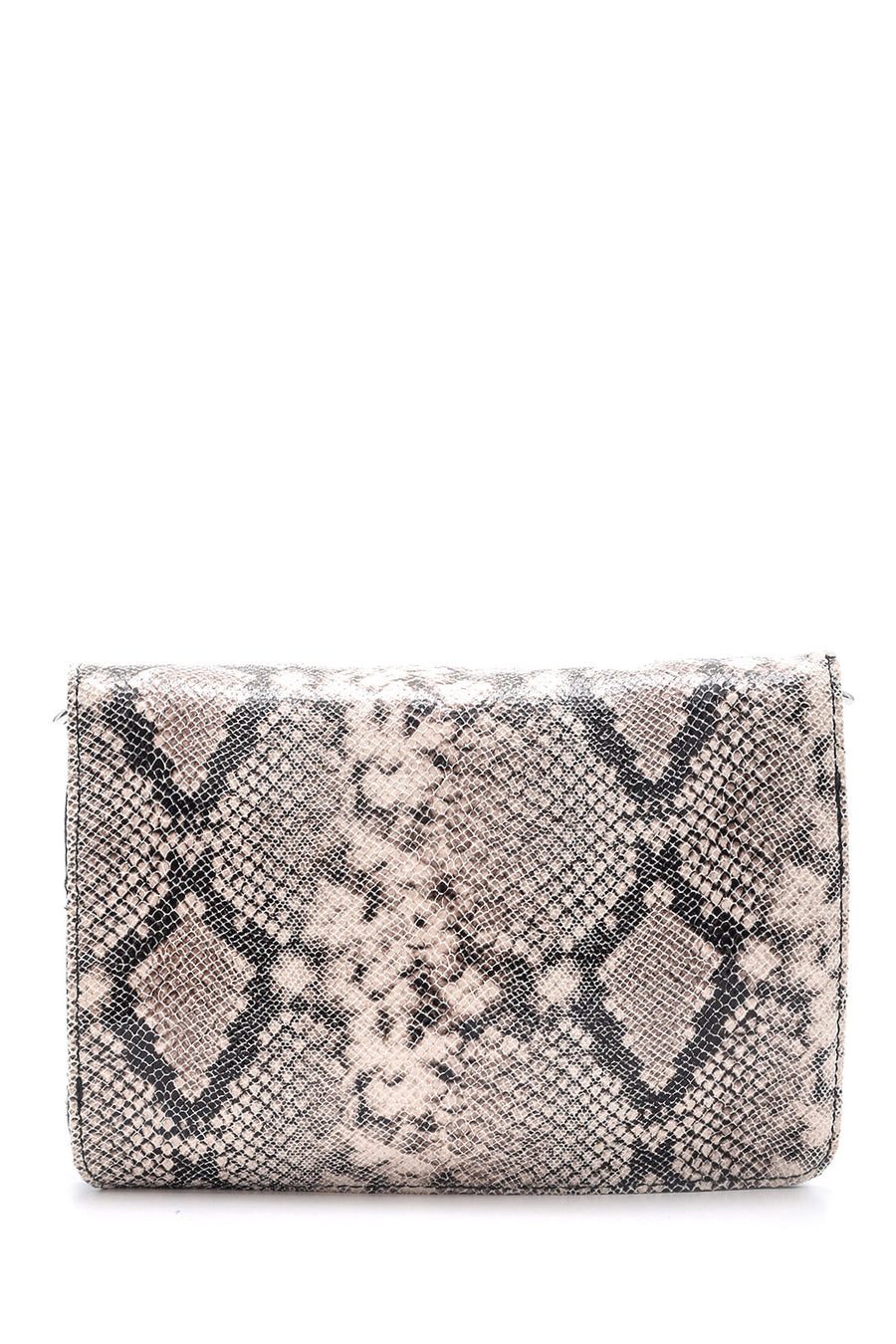 Women's Snakeskin Patterned Clutch Bag