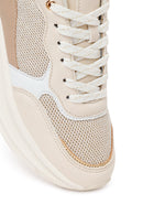 Women's Beige Lace-Up Chunky Sole Sneakers | Derimod