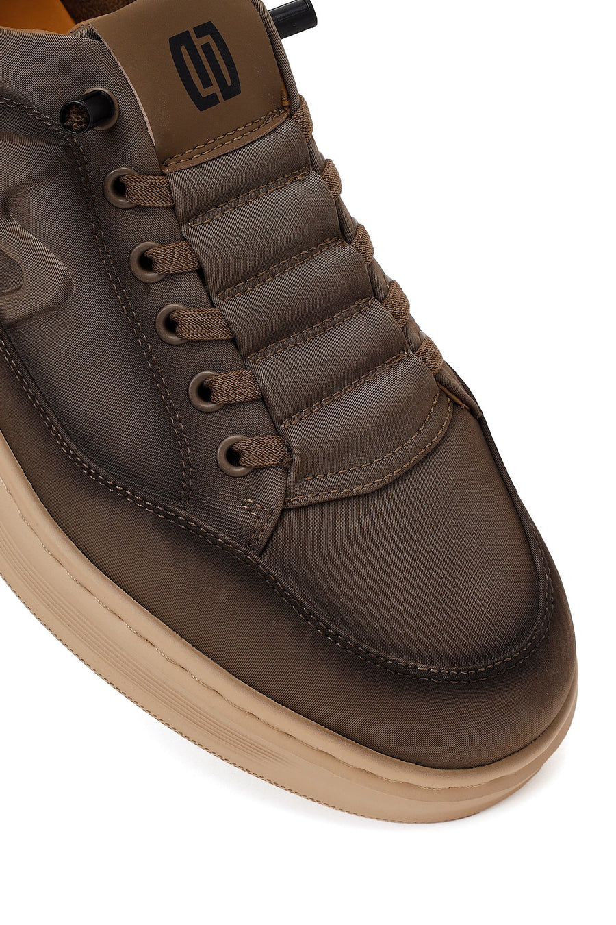 Derimod Zero Male Khaki Lace-Up Thick-Soled Fabric Sneaker