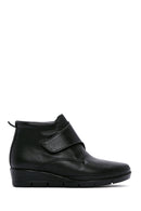 Women's Black Strappy Leather Comfort Boots | Derimod