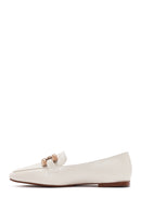 Women's White Masculine Loafer | Derimod