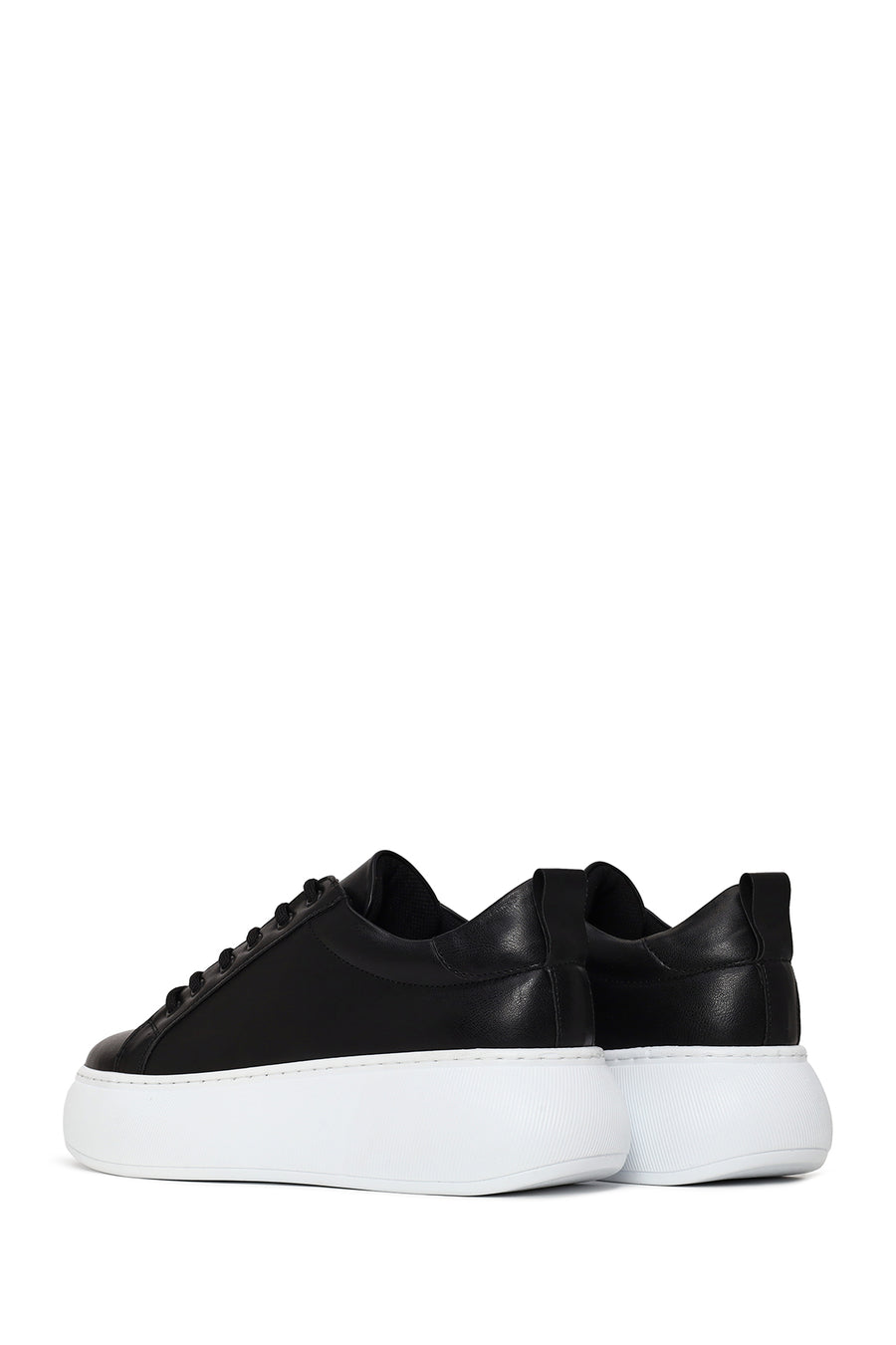 Kadın Siyah Bağcıklı Kalın Tabanlı Sneaker
