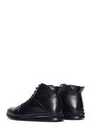 Men's Black Leather Zippered Boots | Derimod