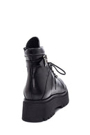 Women's Black Leather Buckle Thick Soled Boots | Derimod