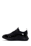 Women's Black Thick Soled Leather Sneaker | Derimod