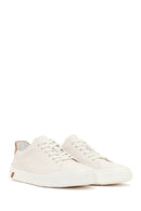 Male White Lace-Up Leather Sneaker | Derimod