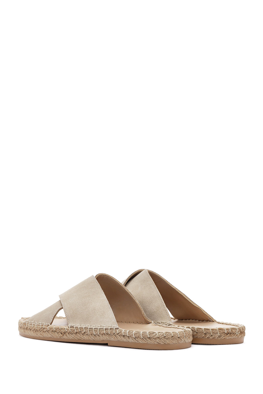 Men's Beige Suede Leather Slippers