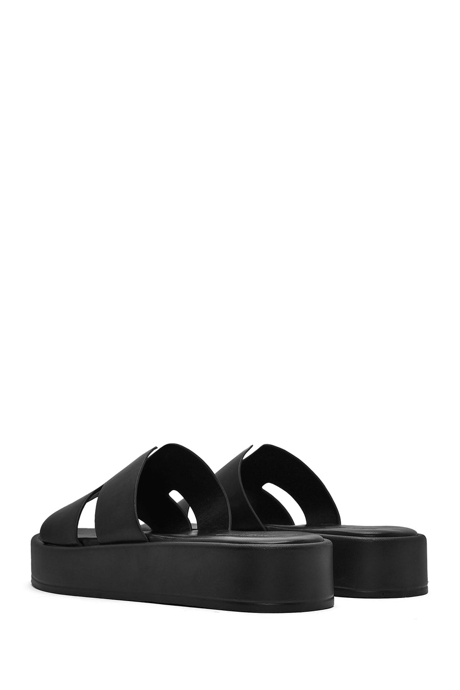 Women's Black Thick Soled Slippers