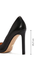 Women's Black Thin Heeled Leather Stiletto | Derimod