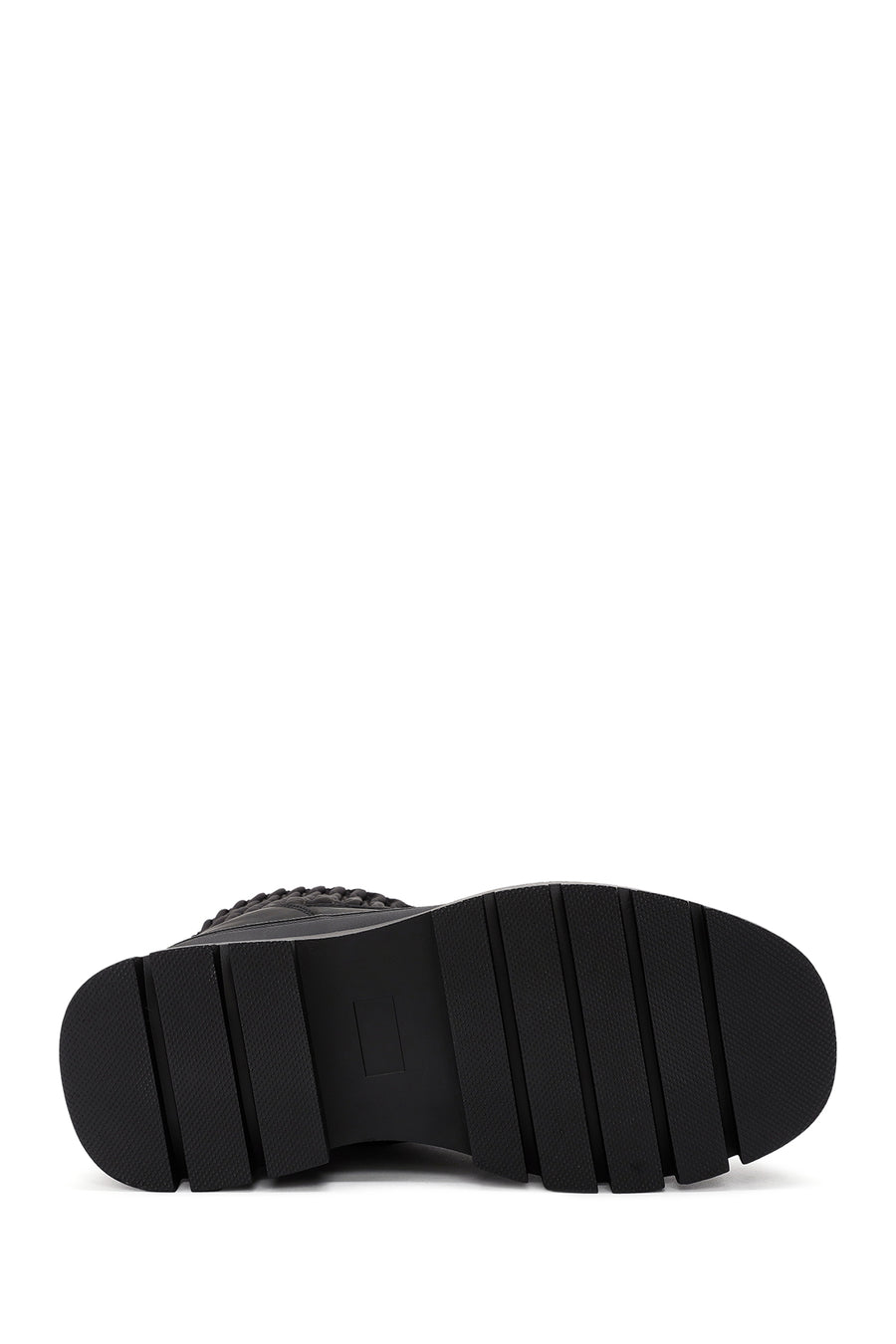Women's Black Thick Soled Fabric Boots