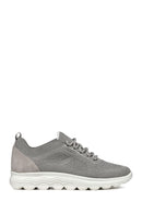 Geox Women's Gray Spherica Lace-up Fabric Sneaker | Derimod