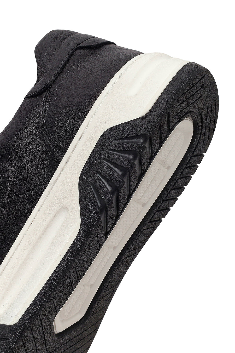 Men's Black Thick Sole Lace Up Leather Sneaker