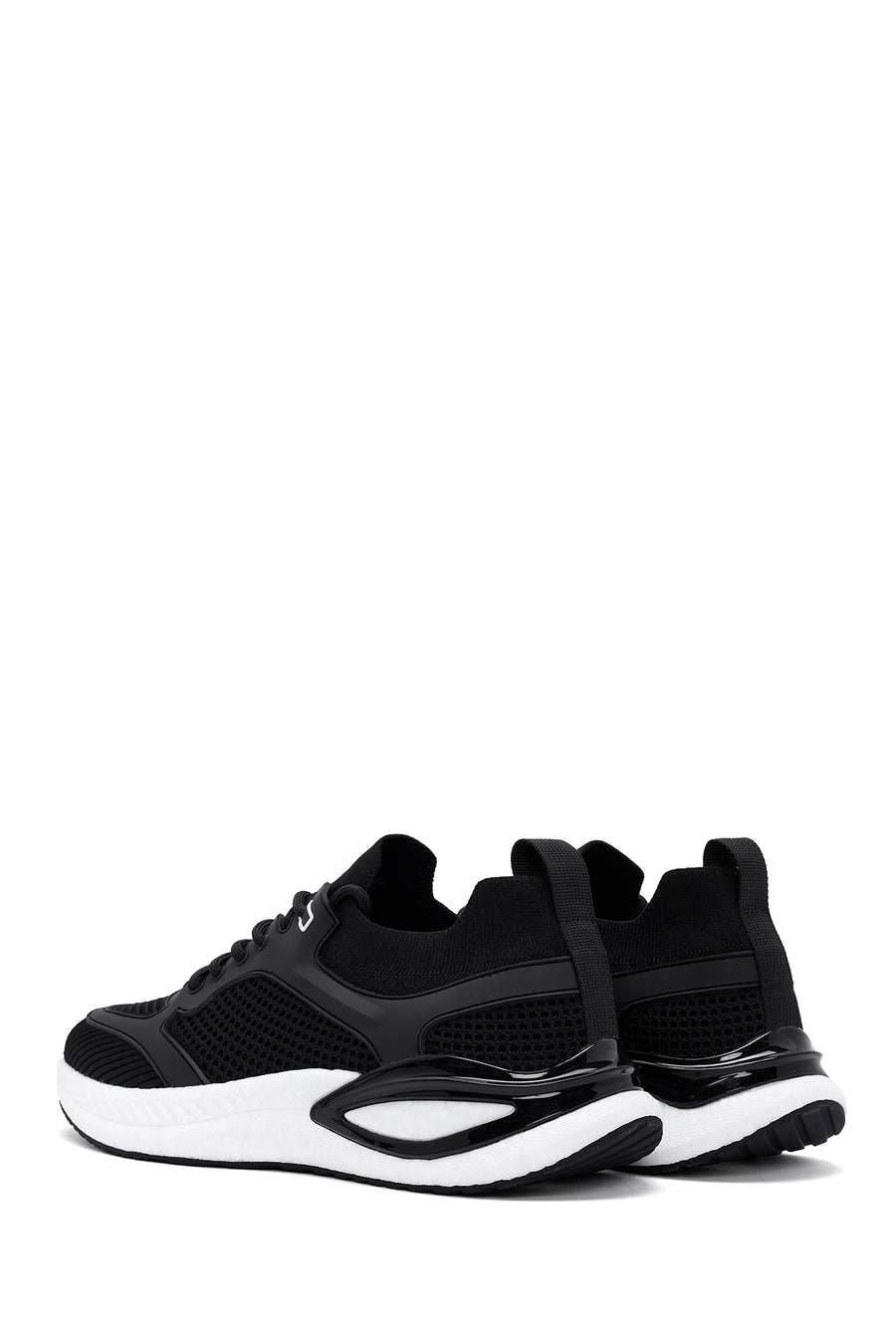 Derimod Zero Men's Black Lace-Up Thick Soled Fabric Sneaker