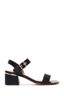 Women's Black Thick Heeled Sandals | Derimod